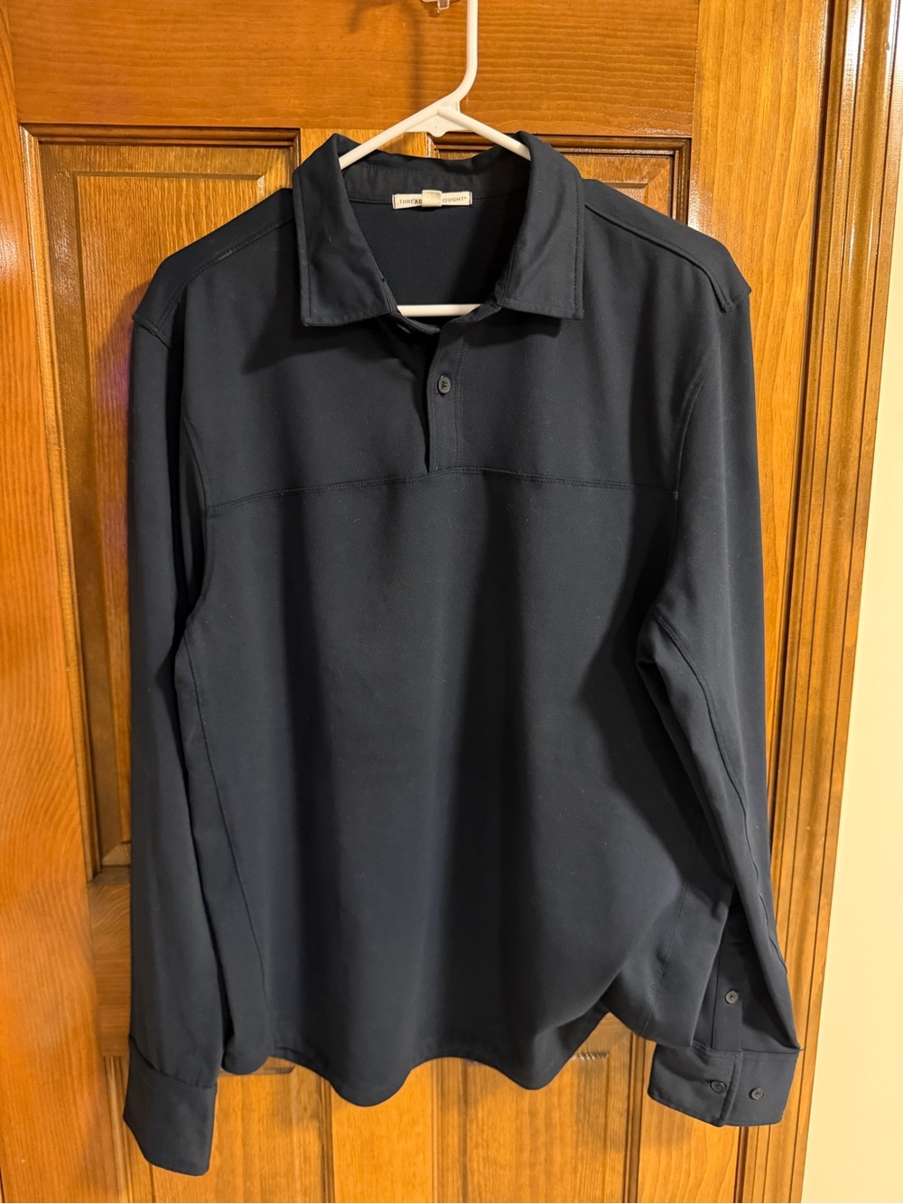 Threads 4 Thought Men's Long-Sleeve Polo - Navy Blue